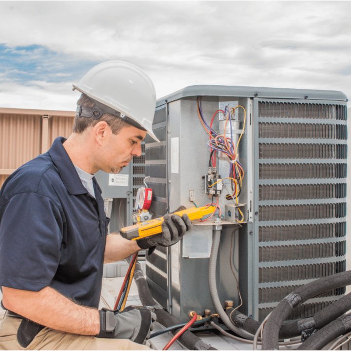Aurora Duct Cleaning certified duct cleaning technician on a service call in Aurora, Ontario
